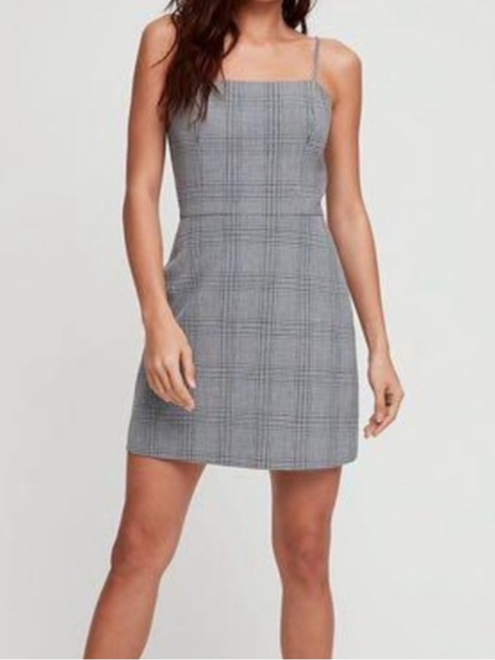 Wilfred Plaid Square-Neck Mini Dress